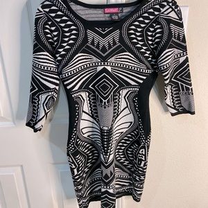 Black and white sweater dress